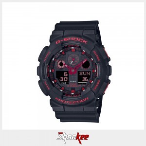 Casio G-Shock Ignite Red Series GA-100BNR-1A Black Resin Band Men Sports Watch