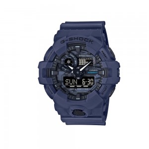 Casio G-Shock Camo Dial Utility Series GA-700CA-2A Blue Resin Band Men Sports Watch