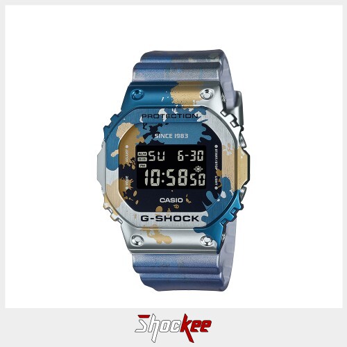 Casio G-Shock Street Spirit Series GM-5600SS-1 Graffiti Multicolored Blue Resin Band Men Sports Watch