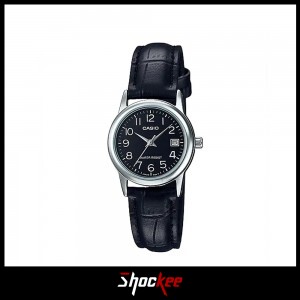 Casio General LTP-V002L-1B Black Leather Band Women Watch