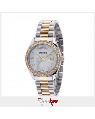 Instinc M6132M-XD1TTW Silver Stainless Steel Band Women Watch