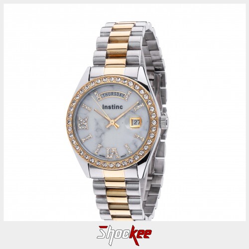 Instinc M6132M-XD1TTW Silver Stainless Steel Band Women Watch