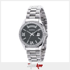 Instinc M6132M-XD1WWH Silver Stainless Steel Band Women Watch