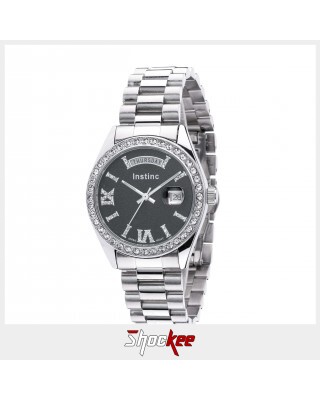 Instinc M6132M-XD1WWH Silver Stainless Steel Band Women Watch