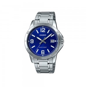 Casio General MTP-V004D-2B Silver Stainless Steel Band Men Watch