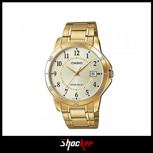 Casio General MTP-V004G-9B Gold Stainless Steel Band Men Watch