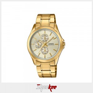 Casio General MTP-V302G-9A Gold Stainless Steel Band Men Watch